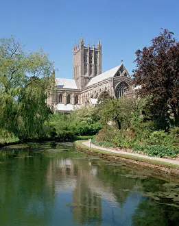 Somerset Drucke: Wellens Dom zu Wellen in Südwestengland