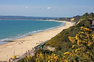 UK Ocean Views Drucke: West Beach and Cliffs, Bournemouth, Poole Bay, Dorset, England, United Kingdom, Europe