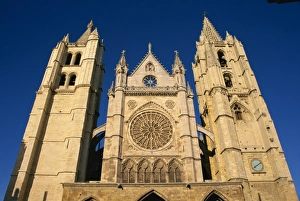 Christian Architecture Spain Drucke: The west facade of the Cathedral at Leon