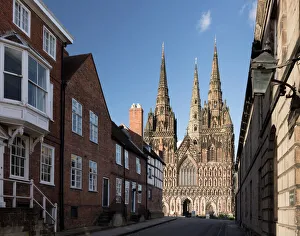Great Britain Photography Drucke: West Front, Lichfield Cathedral, Lichfield, Staffordshire, England, United Kingdom