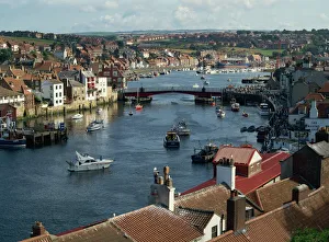 Nord-Yorkshire Drucke: Hafen von Whitby , Whitby , Nord-Yorkshire , England , Vereinigtes Königreich , Europa