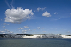 Weißer Klippen von Dover in der Stadt Dover im County Kent in England und Großbritannien auf dem Kontinent Europa