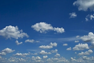 Blue Sky With Clouds Photography Drucke: White clouds in blue sky
