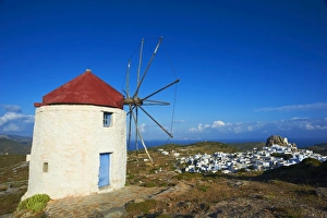 Windmill In Greece Drucke: Windmill, Chora, Amorgos, Cyclades, Aegean, Greek Islands, Greece, Europe