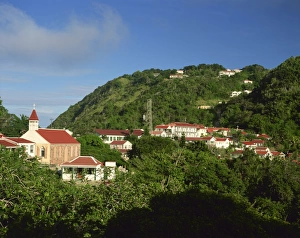 West Indies Photography Drucke: Windwardside, Saba, West Indies, Caribbean, Central America