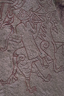 Bilder Datiert 1. Februar 2008: Hexe aus der isländischen Edda reitet auf einem Wolf