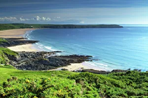 Woolacombe Sande und Baggy Punkt in der Grafschaft Devon im Vereinigten Königreich von Großbritannien und Nordirland auf dem Kontinent Europas