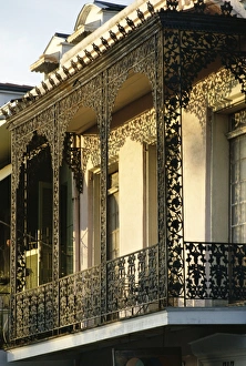 North America Architecture Styles Drucke: Wrought ironwork on balcony