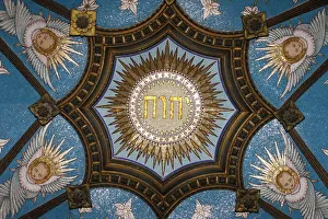 Christian Symbolism Europe Drucke: Yahve monogram on the ceiling of Fourviere Basilica, Lyon, Rhone, France, Europe