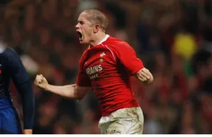 Sechs Nationen Drucke: Shane Williams feiert das Tor gegen Frankreich im Jahr 2008 der Sechsmannschaft