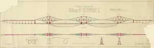 Brücke von Forth, Höhe und Abschnitt (Farbig)