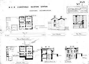 North Eastern Railway Images Drucke: NER Constable Burton Station - Additional Accommodation [1891]