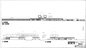 Bahnstation Wolverhamptons Hochstufe Nord und Ostansicht [u.u.]