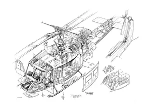Bell 212 Cutschnitt-Poster