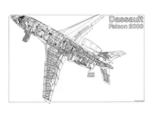 Dasault Falcon 2000 Schnittzeichnung