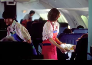 Boeing 747 Drucke: Innenausstattung: Besatzung von Cathay Pacific auf dem Boeing 747-400