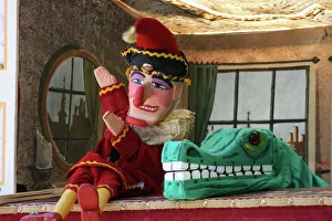 Krokodil Drucke: Herr Punsch und der Krokodil