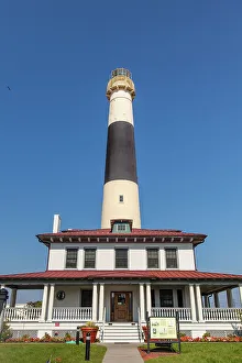 Drucke von Ableuchter Leuchturm und Lichterhaus in Neujarka New Jersey Drucke: Abescon Leuchtturm und Lichterhaltersches Wohnhaus in Neu-Jersey