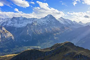 Autumn In The Swiss Alps Drucke: Aerial view on the Eiger, Grindelwald, Berner Oberland, Switzerland