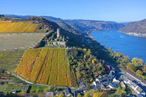 Luftaufnahme des Fürstbergs in Oberdiebach im Rheintal im Landkreis Cochem-Zell in Rheinland-Pfalz Deutschland