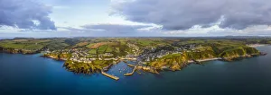 Luftaufnahme über Mevagissey, Kornwall, England