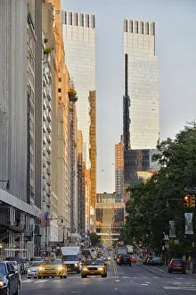 New York City Buildings Drucke: AOL Time Warner Building at first light, 59th street, Buildings, Midtown, Manhattan, USA