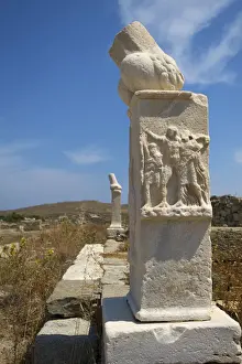 Archäologischer Standort auf der Insel Delos im Ägais in Griechenland