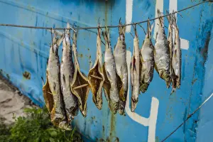Drucke von Armenia, See Sewan ,Sevan,Schiffe mit gegrilltem Fisch verkaufen See Drucke: Armenei, See Sewan, Sewan, Fischhäuschen mit geräuchertem Fisch verkaufen
