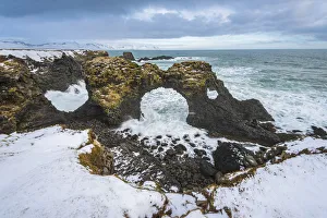 Coastal Rock Formations Europe Drucke: Arnarstapi, Snaefellsness peninsula, Western Iceland, Europe