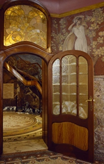 Innenausstattung des Hotels Hannon im Art Nouveau-Stil