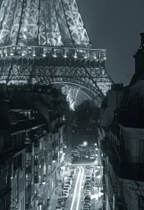 Monochrome Cityscape Photography Drucke: Eiffel Tower