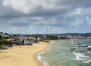 Salvador Brazil Drucke: Boa Viagem Beach, elevated view, Salvador, State of Bahia, Brazil