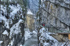 Allgau Germany Drucke: Breitachklamm at Winter, Oberstdorf, Allgaau, Bavaria, Germany
