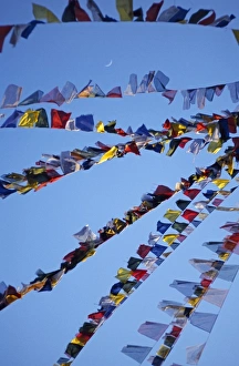 Kathmandu Landmarks Drucke: Buddhist prayer flags
