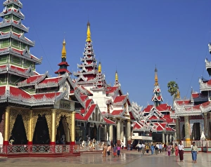 Drucke von Myanmar, Yangon, Schwedag-Pagode Myanmar Drucke: Birma, Yangon