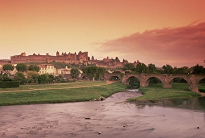 Drucke von Karsassen im Département Aude in der Region Languedoc-Roussillon Frankreichs Aude Drucke: Carcassonne
