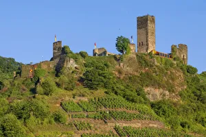 Rhineland Palatinate Castles Drucke: Castleruin Metternich at Beilstein, Mosel valley, Rhineland-Palatinate, Germany