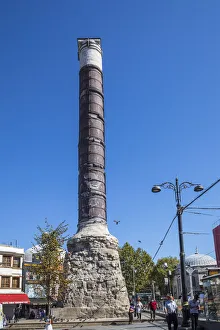 European Cities To Visit Drucke: Column of Constantine, Fatih district, Istanbul, Turkey