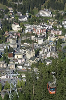 Graubunden Scenic Views Drucke: Davos overview & cable car