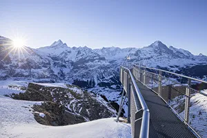 Berner Oberland Scenery Drucke: Eiger mountain & Grindelwald First