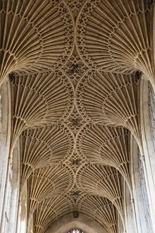 England, Somerset, Bath, Die Abtei von St. Peter im Vaterunserdom zu Bath , Der Fanvaufturm des Hauptschiffs der Muttergottes in der Kathedrale von Bath