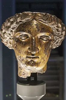 Bad Drucke: England, Somerset, Bath, römische Bäder von Sulis-Minerva in Goldbronze-Head