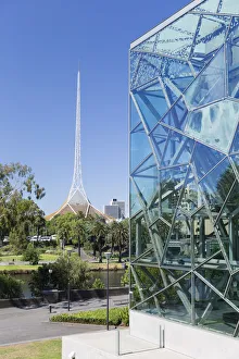 Melbourne Cityscape Images Drucke: Federation Square and Victorian Arts Centre, Melbourne, Victoria, Australia