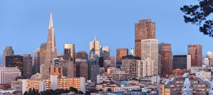 Drucke von Finanzviertelpanorama, San Francisco, Kalifornien (USA) Architektur In San Francisco Drucke: Finanzviertel-Himmelbett, San Francisco Kalifornien Vereinigte Staaten