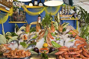 Fisch und Meeresfrüchte im Gasthaus von Rethymnon auf Kreta Griechenland