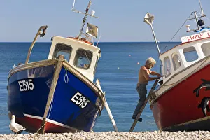Drucke von Fischboote Bier Devon England Bier Drucke: Jagdboote, Bier, Devon im Vereinigten Königreich