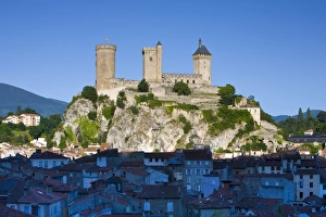 Drucke von Schloss Foix in der Stadt Foïx im Département Ariège im Regionen Mittelpyrenäen Frankreich Schloss Foïx in der Stadt Ariège im Regionen Midi-Pyrenaeën Frankreich Ariege Drucke: Schloss Foix in der Stadt Foix im Département Ariège in der Region Occitanie und dem Departements Midi-Pyrénées