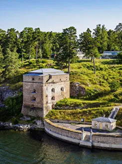 Baltic Sea Coastline Architecture Drucke: Fredriksborg Fortress, elevated view, Stockholm, Stockholm County, Sweden