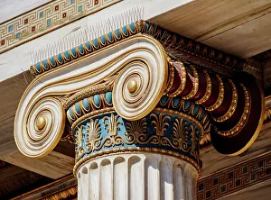Athens Tourist Attractions Drucke: Ionic order column, The Academy of Athens, detailed view, Athens, Attica, Greece