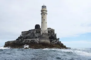 Leuchttürme Drucke: Irland, Grafschaft Cork, Insel Kapo Cleer-Insel. Leuchtturm Fasnet-Rock